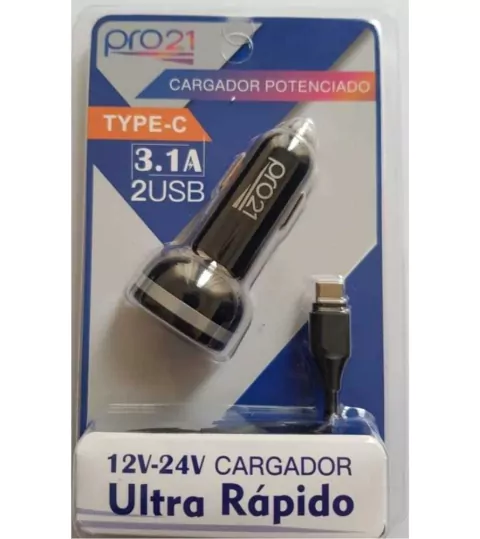 HG CARGADOR CHUPETE TIPO C PRO 21 3.4A