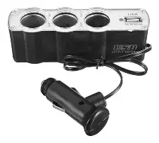 ADAPTADOR 12 VOLT 3 SALIDAS + PUERTO USB