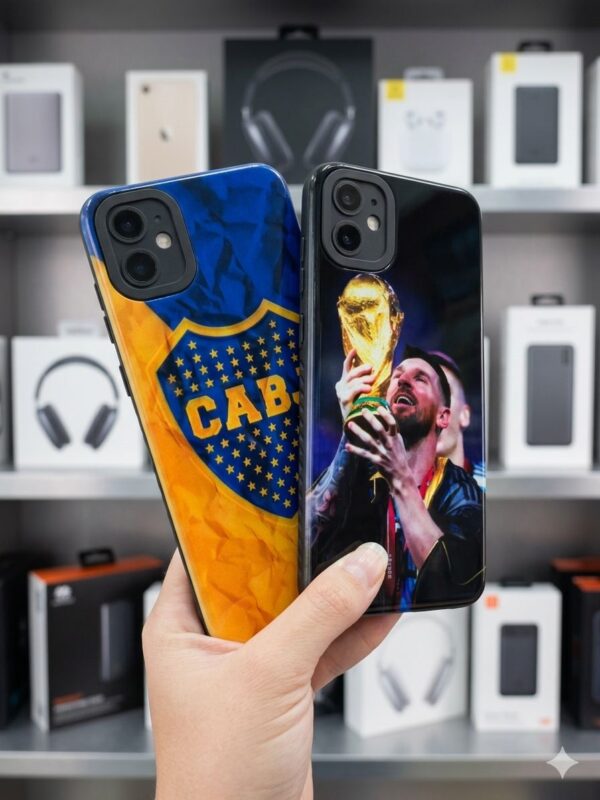 Funda futbol samsung a05s BOCA/RIVER/MESSI