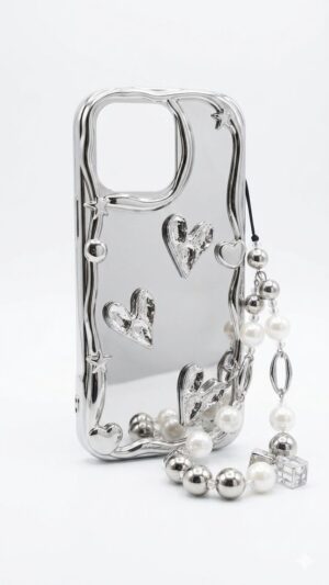 Funda Silver Heart iPhone 15 pro