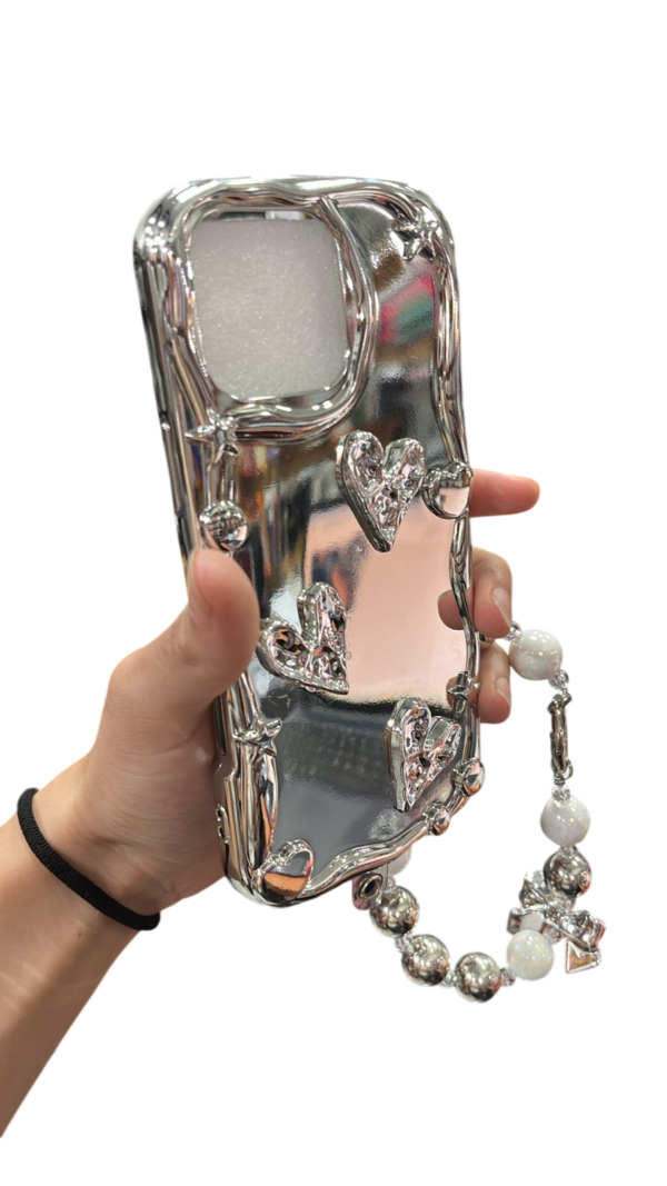 Funda Silver Heart iPhone 15 pro