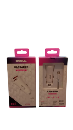 CARGADOR   CHUPETE 12 VOLT SOUL PD+QC38W C/LIGHTNI