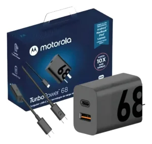 CARGADOR CABEZAL 68W MOTOROLA  USB-C + USB TURBO P